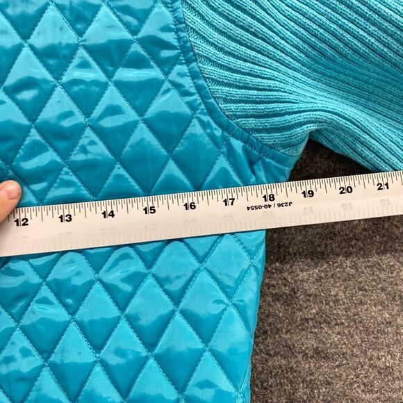 For Cynthia Quilted Jacket Women PL Petite Blue Full Zip High Neck Long Sleeve - Picture 7 of 9